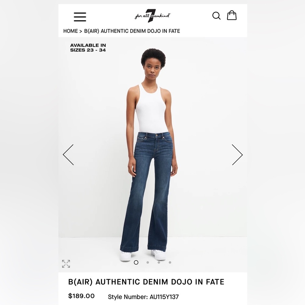 7 for all mankind authentic - denim dojo in fate jeans size 29